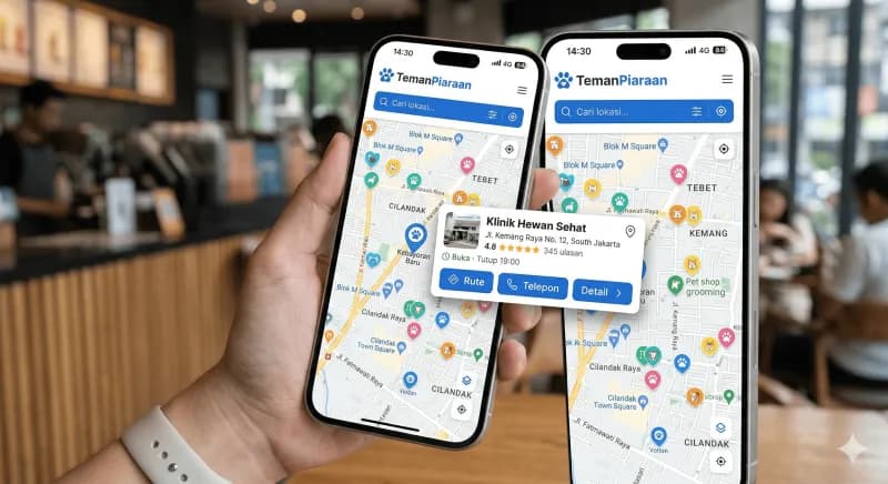 Tampilan Peta Interaktif TemanPiaraan